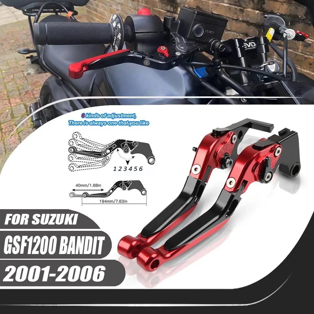 For Suzuki GSF1200 BANDIT 2001-2006 2005 2004 Motorcycle Adjustable CNC Aluminum Alloy Folding Extendable Brake Clutch Lever