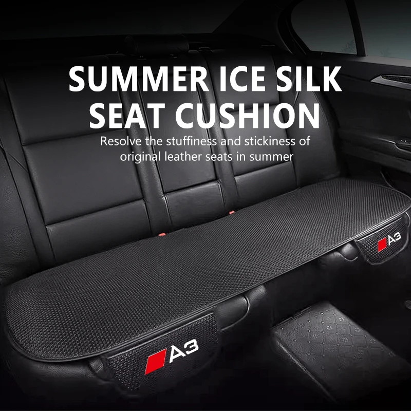 Anti-Slip Ice Silk Car Seat Cushion Universal Cool Seat Cover For Audi RS A1 A2 A3 A5 A6 A8 RS7 RS8 ABT view 2