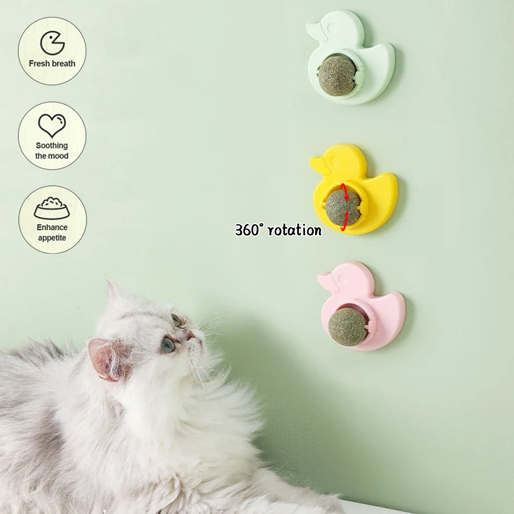 Mint bola giratória para gatos, acessórios de parede, Catnip Games, lambendo lanches, hortelã, respiração fresca, Pet Shop