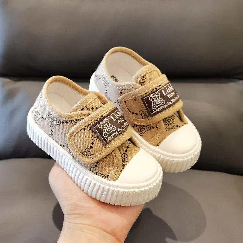 1-6 Years Old Children Canvas Shoes Spring Autumn Casual Low Cut Board Shoes Breathable Cotton Lining Anti-slip Wear Resistant