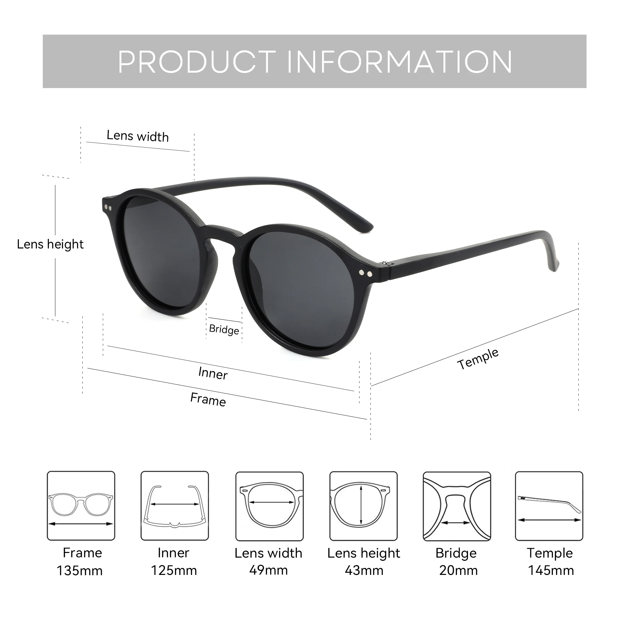 ZENOTTIC Retro Small Round/Square Polarized Sunglasses Vintage Lightweight Frame for Men Women  Fashion Shade