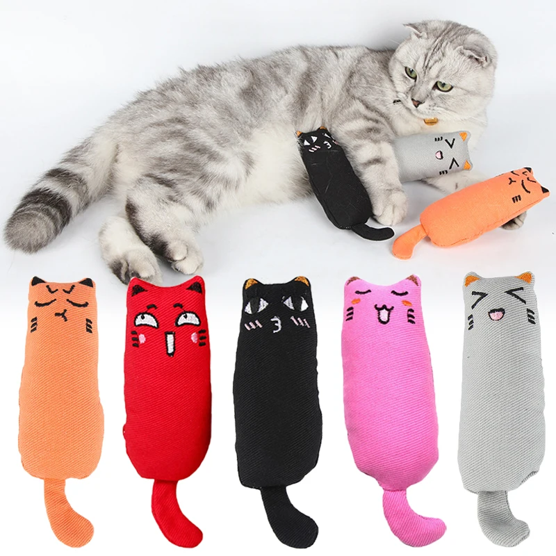 Mini Catnip Toys Cats Products for Pets Cute Cat Toys for Kitten Teeth Grinding Cat Bite Plush Thumb Pillow Pet Accessories