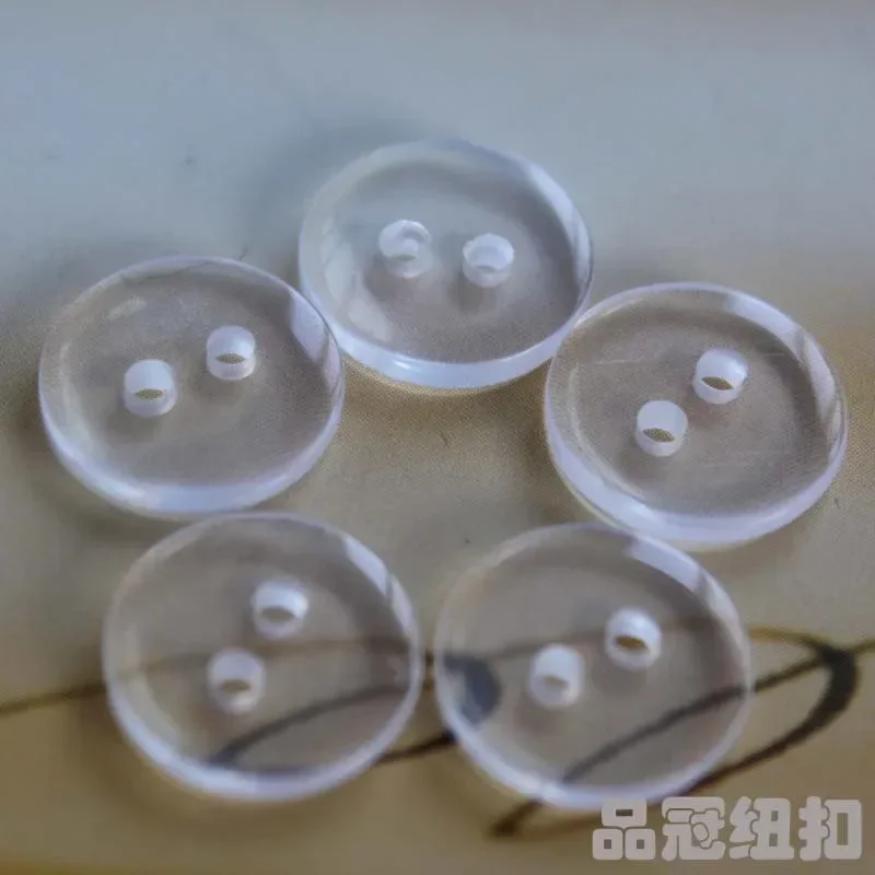 Round Resin Sewing Buttons, 2 Holes, Transparent Small Buttons, Suit Pad Button, DIY Scrapbooking, 7.5-28mm, 20Pcs