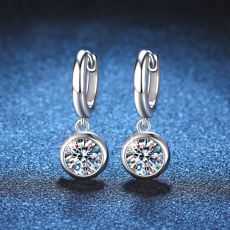 

Moissanite Earrings Women's High-End Version Earrings Bubble Moissanite 1 Carat Earrings Platinum PT950 Mark