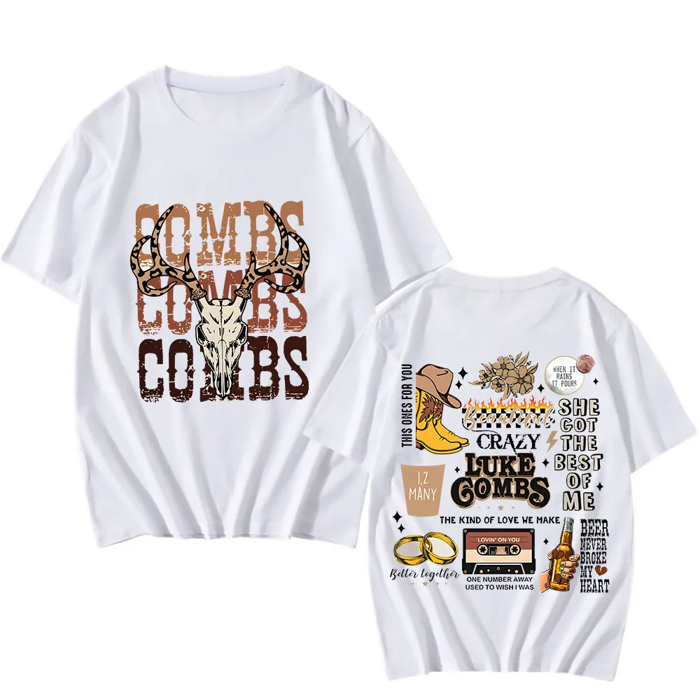 Luke Combs T-shirts Remember Him That Way Graphic Printing Tee-shirt Short Sleeve Grunge Tshirt Ropa Hombre Cotton Gothic Tops