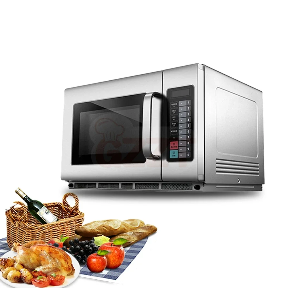 1800W Heating Fast High Power Commercial 34L Portable Industrial Microwave Oven Stainless Steel Cavity Heavy-Duty Microwave