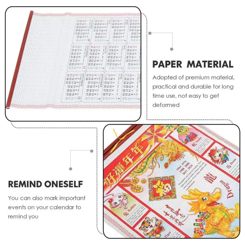 2024 Tahun Baru gulir kalender kreatif gulir untuk dinding dekorasi kalender untuk sekolah rumah untuk perencanaan kencan rencana Mingguan