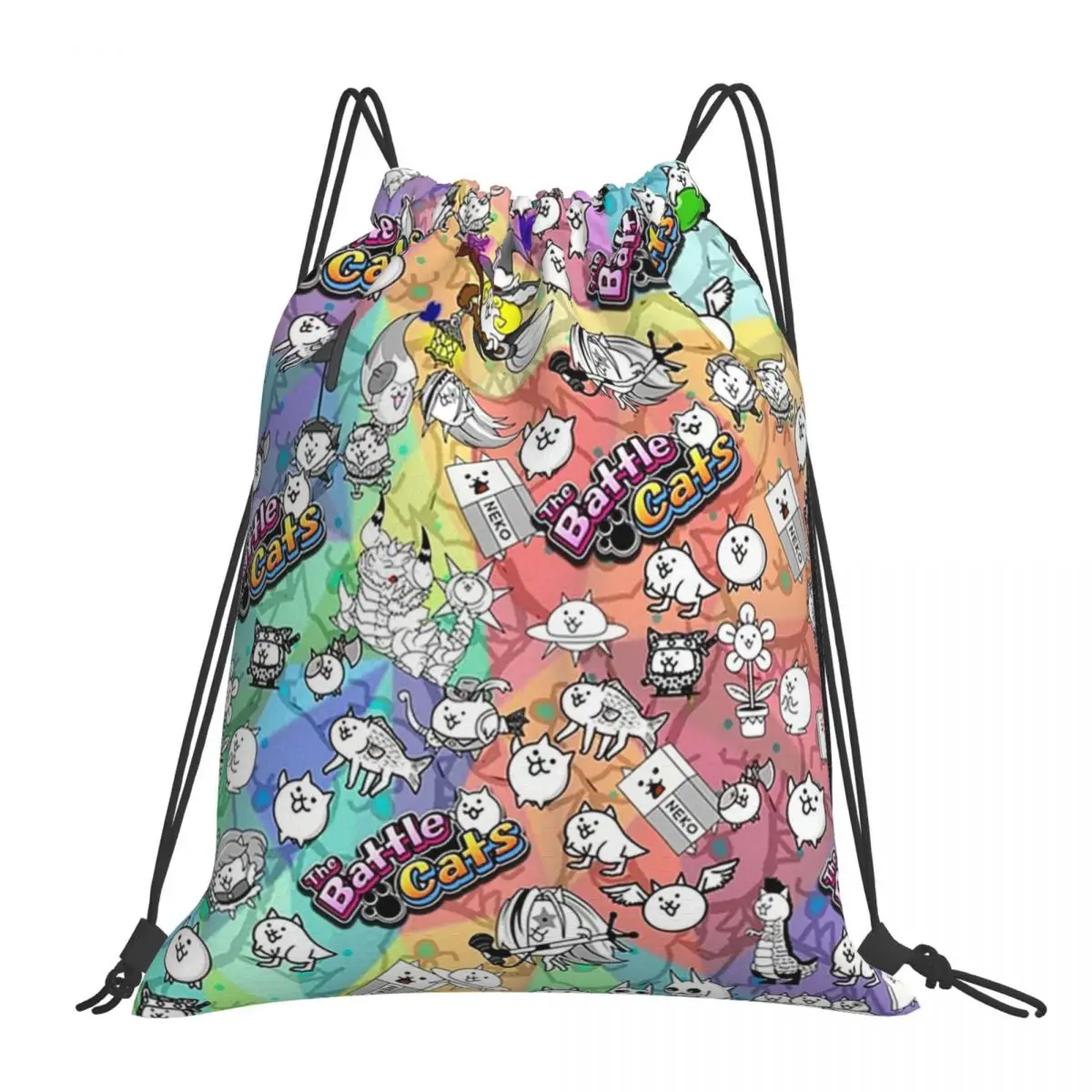 

Battle Cats Backpacks Casual Portable Drawstring Bags Drawstring Bundle Pocket Shoes Bag Book Bags For Travel Students