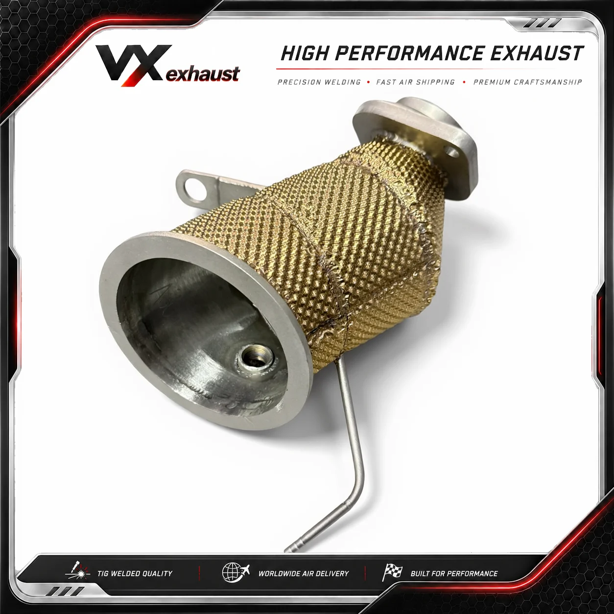 VX High Performance Downpipe for Toyota GR Yaris 1.6T T304 Stainless Steel 2020+