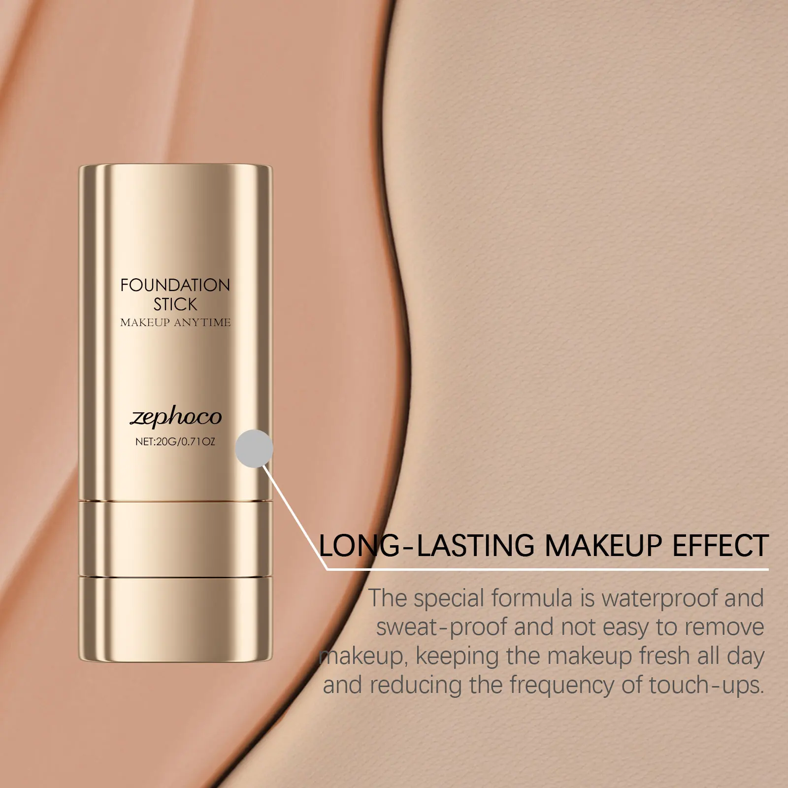 Stick per fondotinta 2 in 1 Stick per fondotinta con pennello Fondotinta multiuso a doppia testa Bastoncini per trucco Vestibilità lunga Finitura naturale