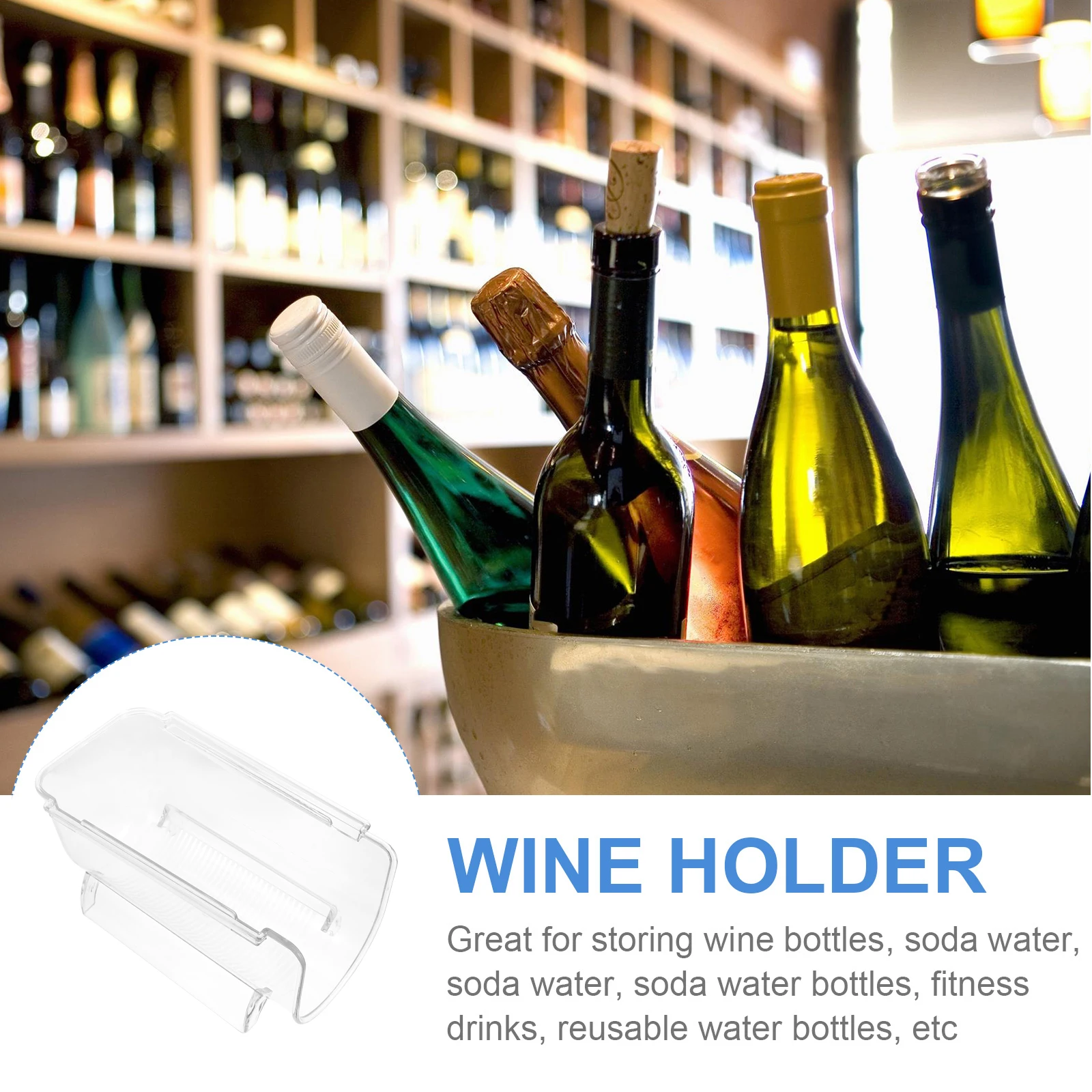 

2Pcs Bottle Holder Acrylic Smooth Surface Stable Structure Anti Shake Bottom Kitchen Bar Area Storage Rack