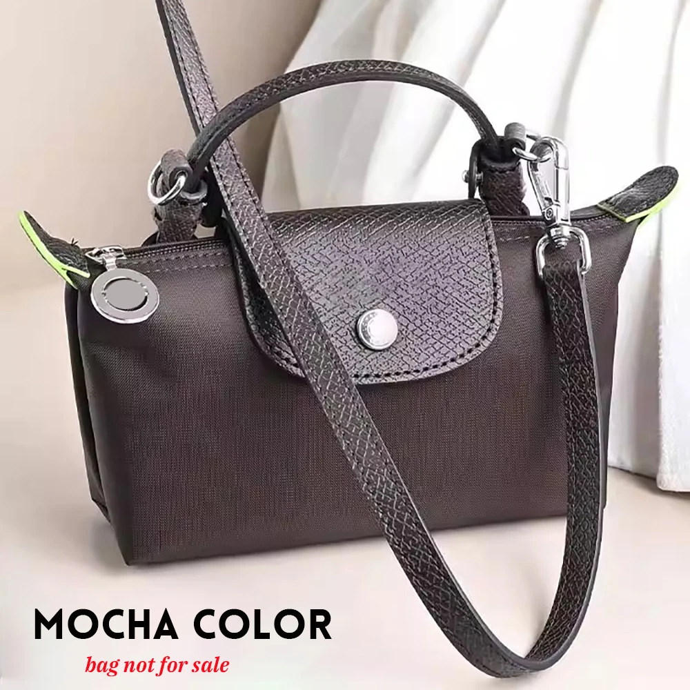 حزام حقيبة كروس بديل من الجلد مناسب لحزام كتف صغير Longchamp Mocha Terra Pomegranate بدون تعديل اللكم
