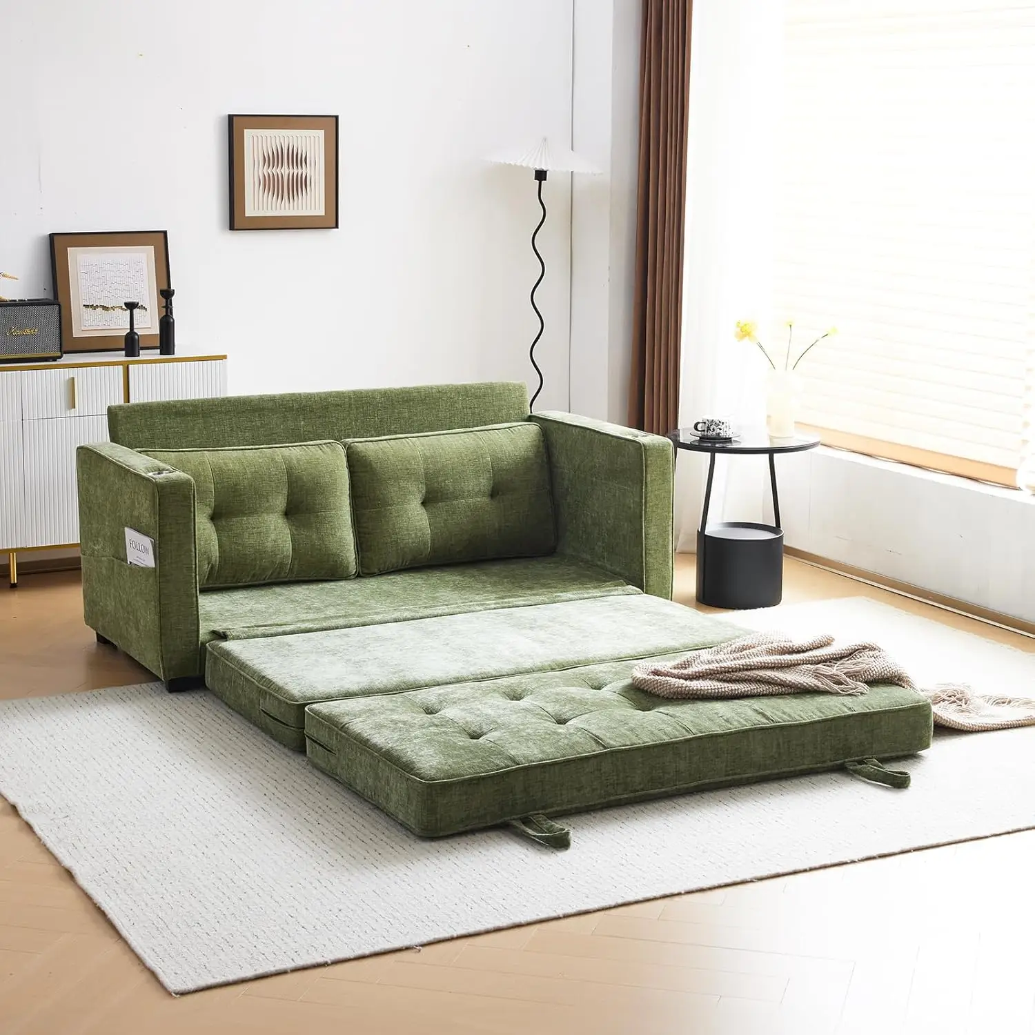 Sofa Bed Full Size Pull Out Couch Bed Olive Green Futon Couch 64