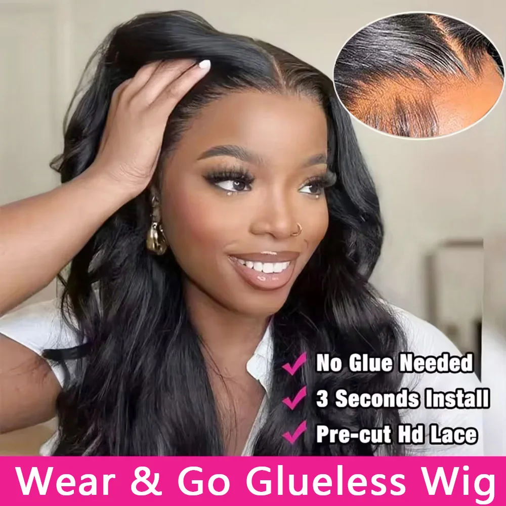 

Body Wave Glueless 7x5 Lace Wig Human Hair Ready To Wear And Go PrePlucked For Women Precut 4x6 Hd Lace Front Wigs 30 32 Inch