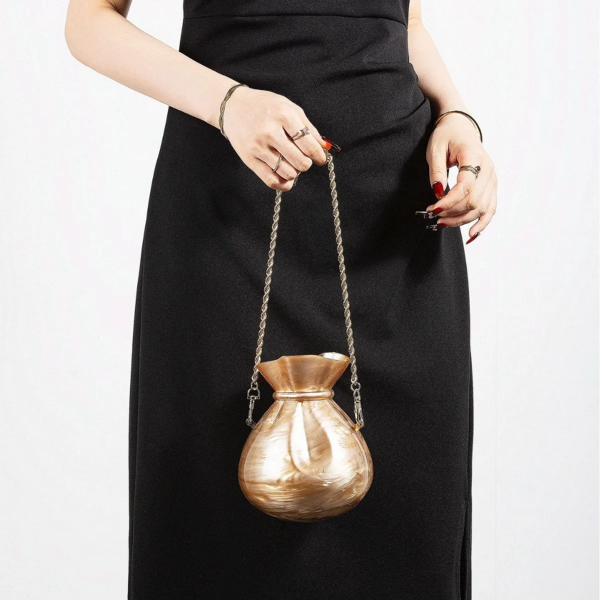 

Fashion Acrylic Evening Clutch Party Bag Designer Women Handbags Chains Shoulder Crossbody Bag Luxury Elegant Small Phone Purse
