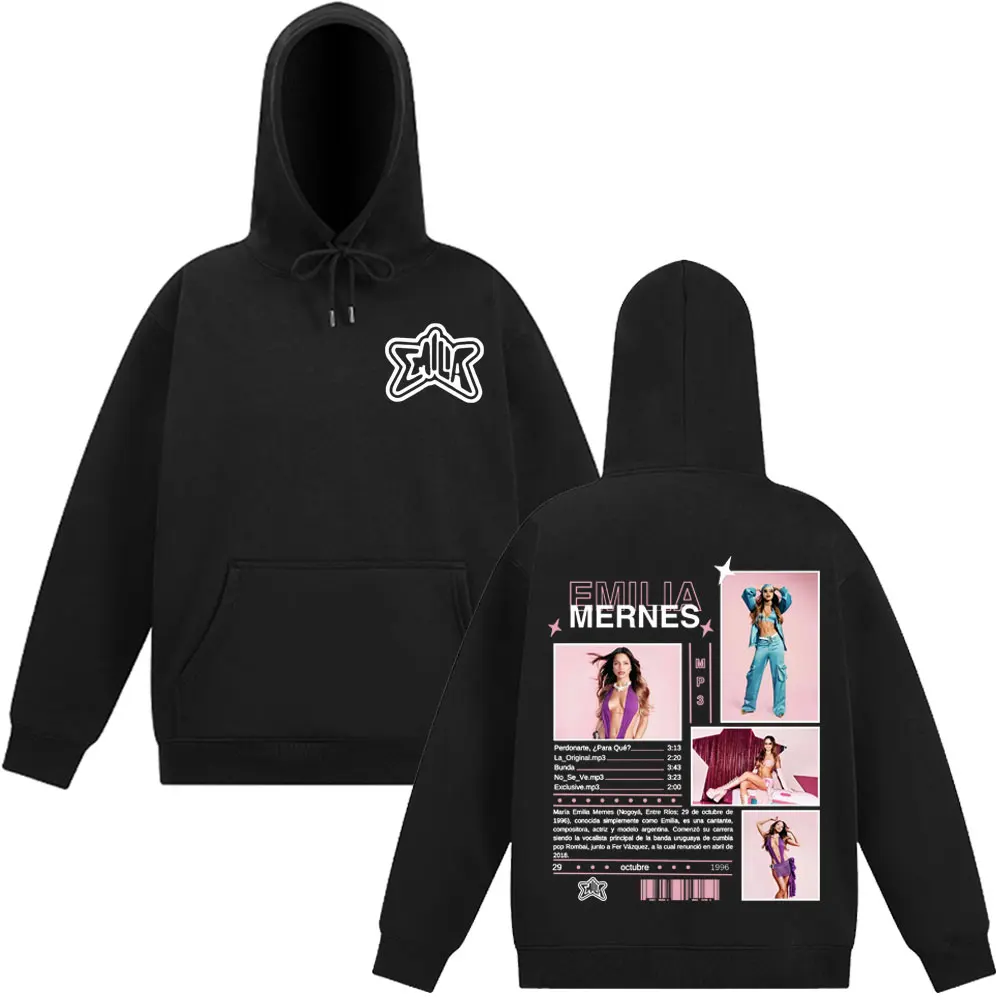 

Толстовка с рисунком Singer Emilia Mernes MP3 Tour для мужчин и женщин, модный эстетический пуловер с длинными рукавами, толстовки в стиле Харадзюку, уличная одежда