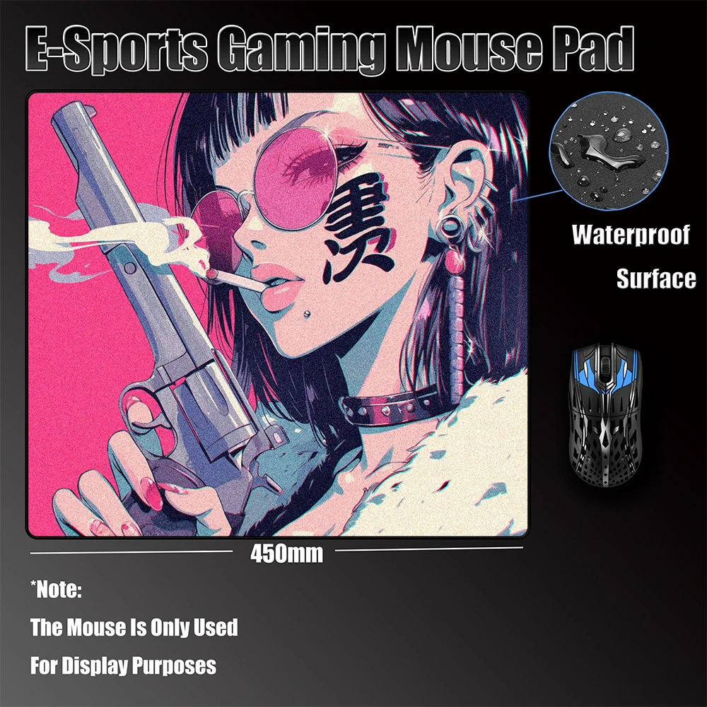 

Cyberpunk Style Warrior Non-Slip Mouse Pad FPS Gamer E-Sports Mousepad Game Professional Waterproof Surface Computer Desk Mat