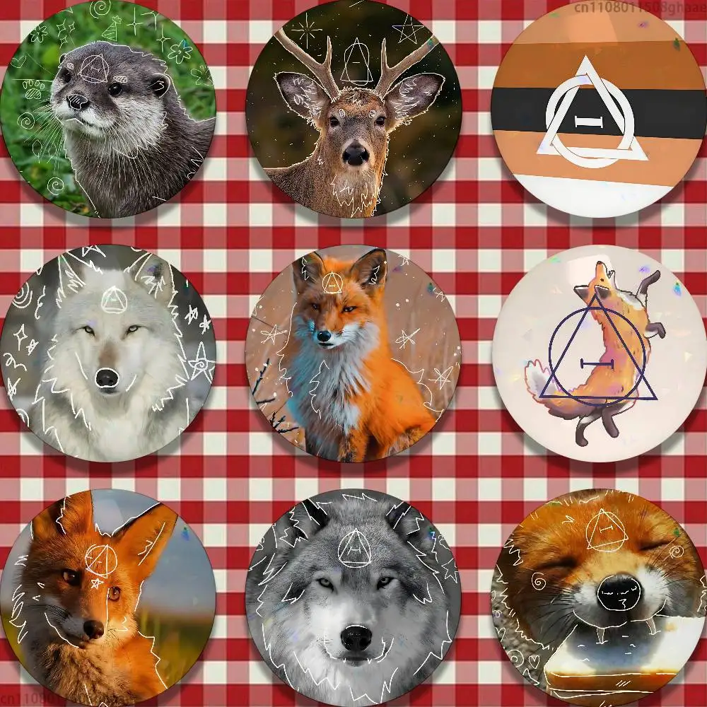 

New Therian Delta Symbol Pins Cute Cartoon Badge Handmade Brooches for Backpack Accessories Jewelry Gifts