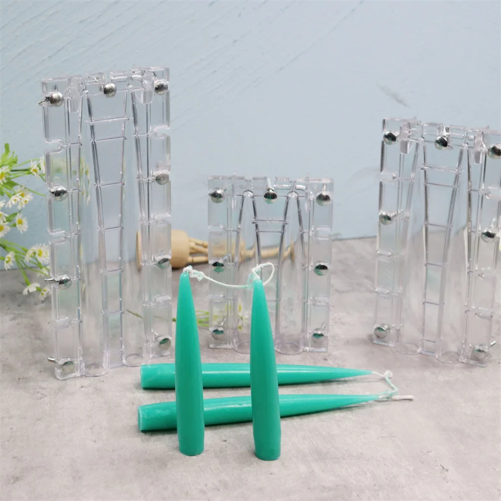 2 in 1 Candle Plastic Mold Church Candle DIY Handmade Crafts Large and Small Head Long Rod Aromatherapy Candle Mold Dinner Decor