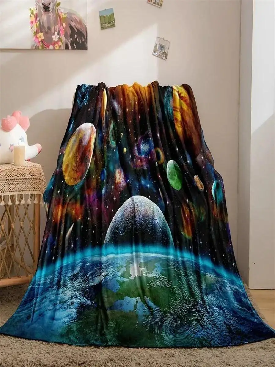 Galaxy Design D Printed Throw Blanket for Kids Perfect Birthday Gift for Bedroom Sofa Living Room Bed Cover