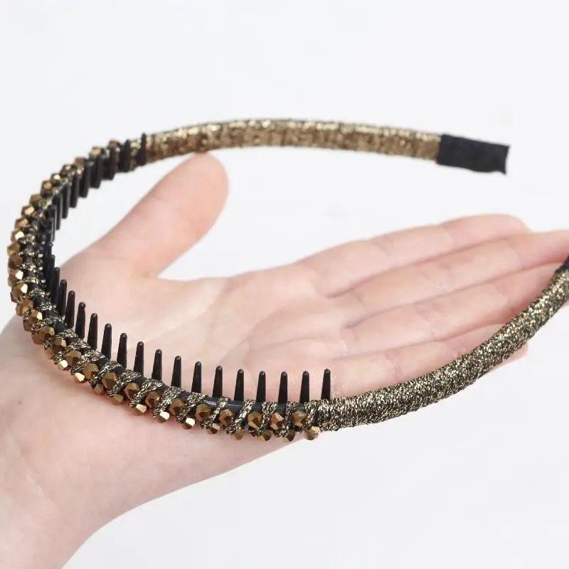 Funkelndes Strass-Stirnband für Frauen, rutschfest, bequeme Passform zum Gesichtwaschen, Make-up, für den täglichen Gebrauch und Partys. – Detail 5