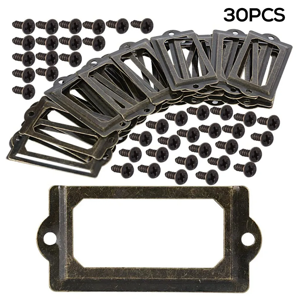 

Набор из 30 металлических держателей для ящиков из античной бронзы для организации шкафов, шкафов для хранения документов, винных погребов, шкатулок для драгоценностей