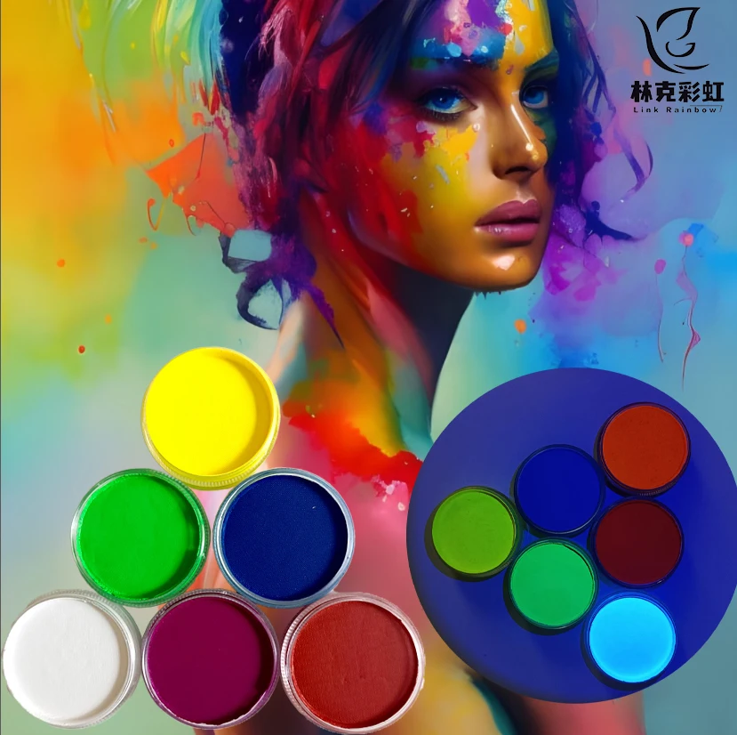 Peinture professionnelle pour le visage, couleurs UV, maquillage à base d'eau, eye-liner, néon, art corporel, gâteau fendu, 30g