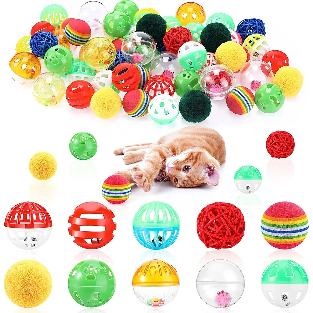 Cat Toys Assortments Spiral Springs Assorted Cat Balls Crinkle Furry Cat Mouse Toys Catnip for Kittens Interactive Pet Supplies