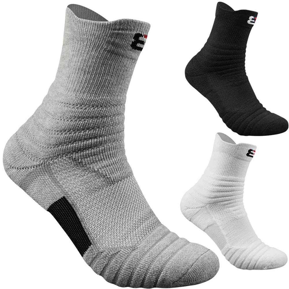 1pair Men Sports Socks Middle Tube Sock Basketball Cycling Running Hiking Tennis Sock Men\'s Size (39-45) Cotton Cyling Socks