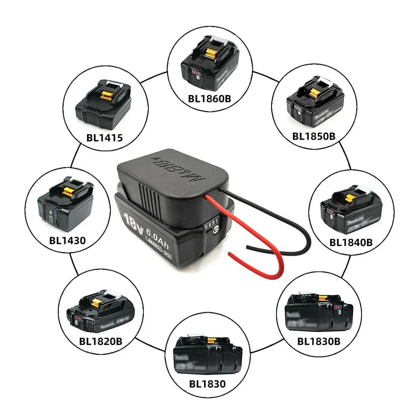 18V akumulator litowo-jonowy zasilacz Adapter złącza uchwyt dokujący 14 awg przewody do Makita/Bosch/Dewalt/Milwaukee 18V bateria litowa