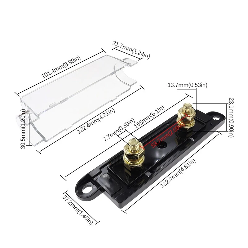 30A 40A 50A 100A 250A 300A 400A 500A ANL Automotive Fuse Holder Protection Controller view 2