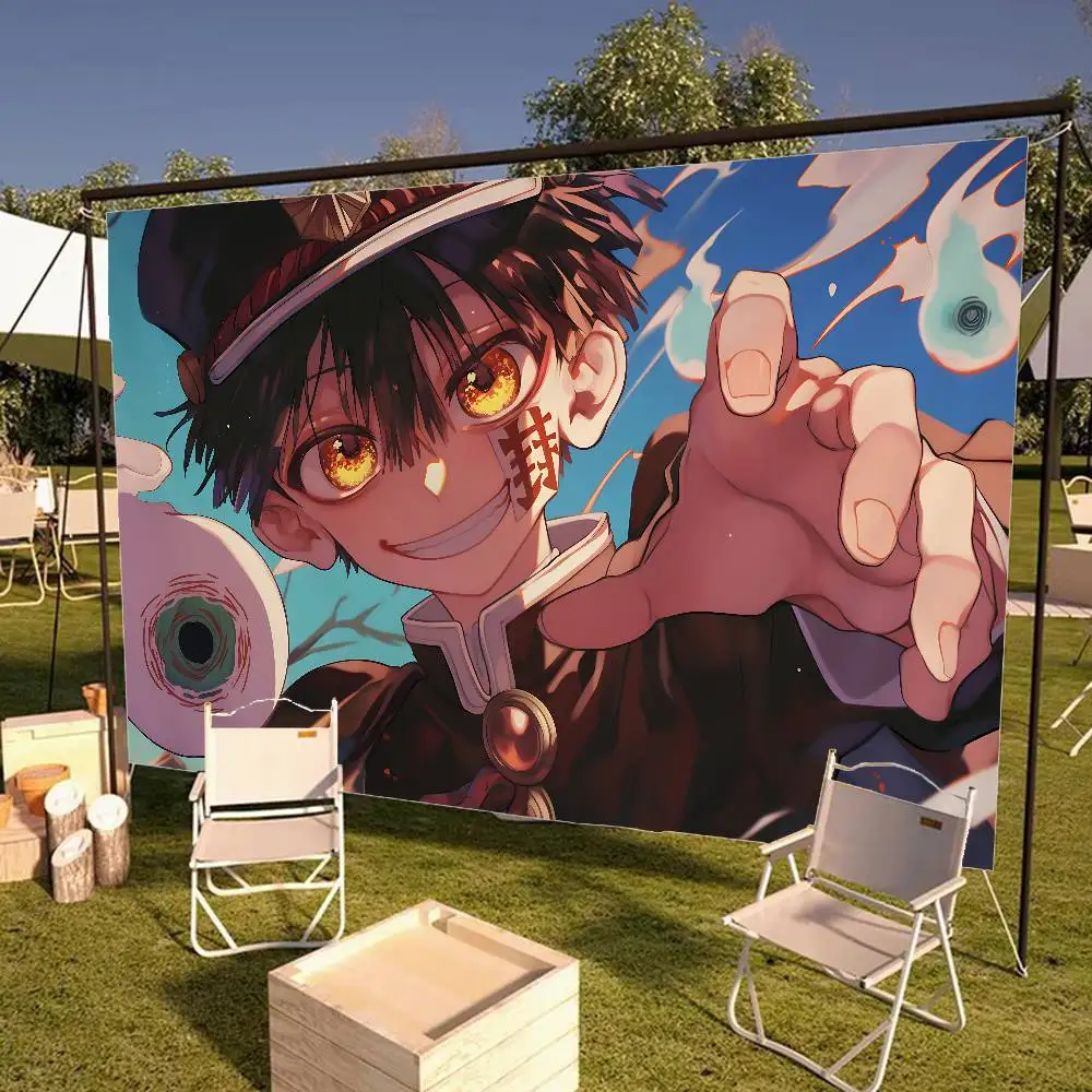 T-Toilet-Bound-Hanako-Kun Kawaii Small Size Cheerleading Banner Hand Pulled Flag Outdoor Atmosphere Flags