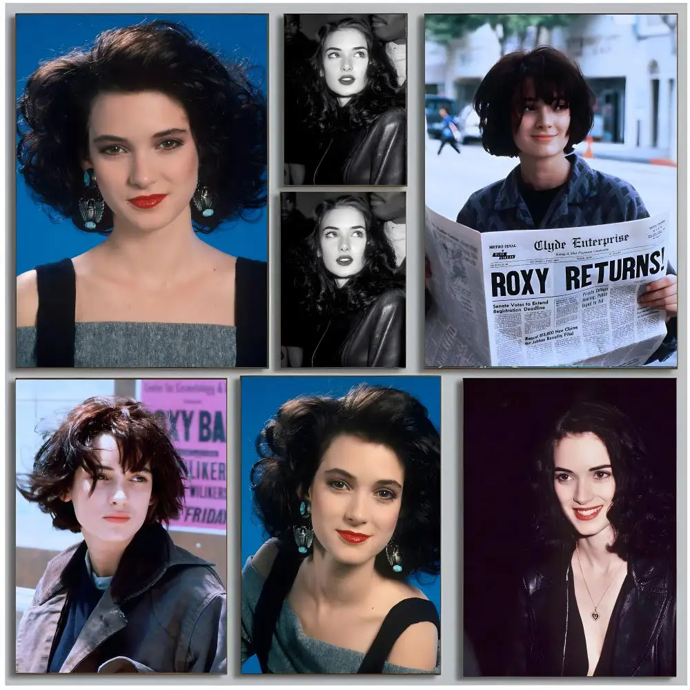 actress celebrity W-Winona Ryder Poster Modern Wall Art Bedroom Living Room Print Unframed