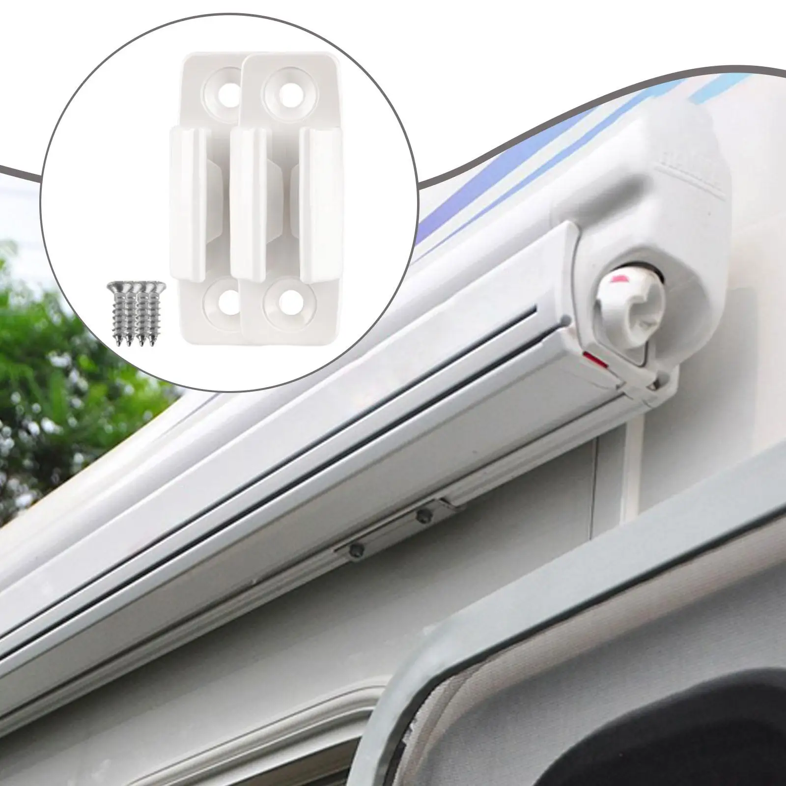 2Pcs RV Awning Crank Handle Brackets Practical Durability Fixed Support Rack