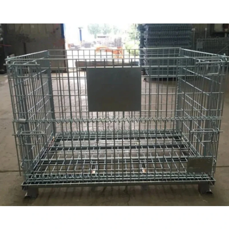 

AOCHEN Foldable Storage Wire Mesh Cage Warehouse Storage Container Stacking Box Logistics Turnover Boxes