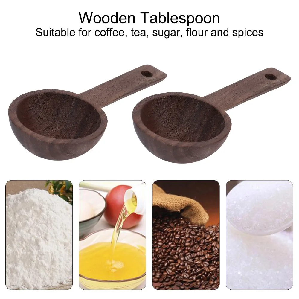 Coffee Accessories Wooden Coffee Scoop Walnut Elegant Wooden Spoon Measuring Tools Walnut Teaspoon Coffee Brewing