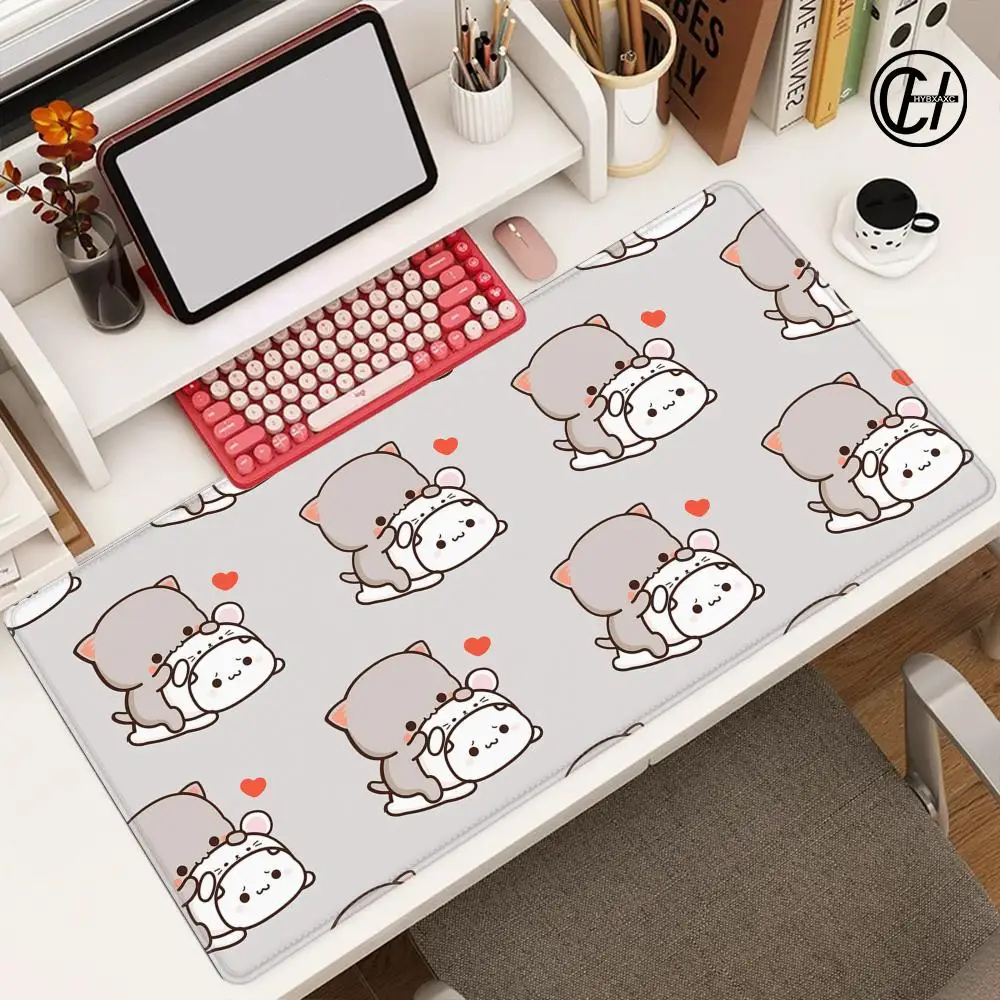 XXL M-MITAO CAT Peach Cat Mouse Pad Large Gaming Mouse Pad Print Waterproof XXL Desk Mat For PC Laptop Non-slip Desk Mat HYBXXC