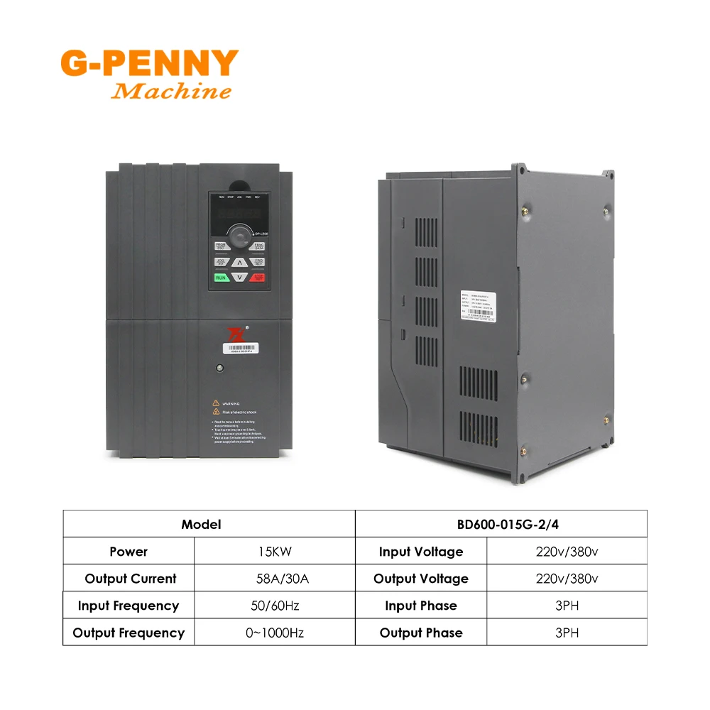 15KW FuLing BD600 Inverter 220v/380v Variable frequency Drive 3 phase Output Motor Speed Control 0-1000Hz vector control