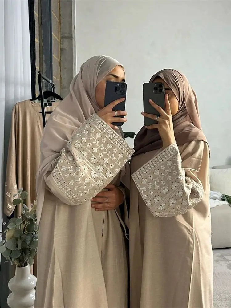 Open Embroidered Modest Kimono Abaya Dubai Luxury 2024 Muslim Coat Abayas for Women Islamic Kebaya Robe Caftan Marocain Femme