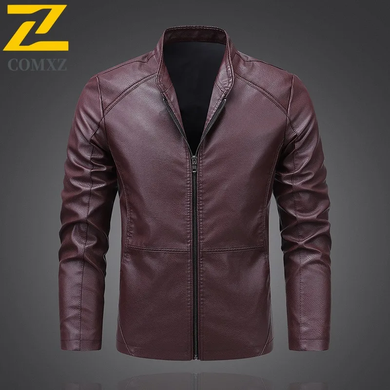 

Мужская куртка из искусственной кожи, новый корейский стиль, минималистичный незаменимый предмет для повседневной одежды, легкая удобная мужская куртка