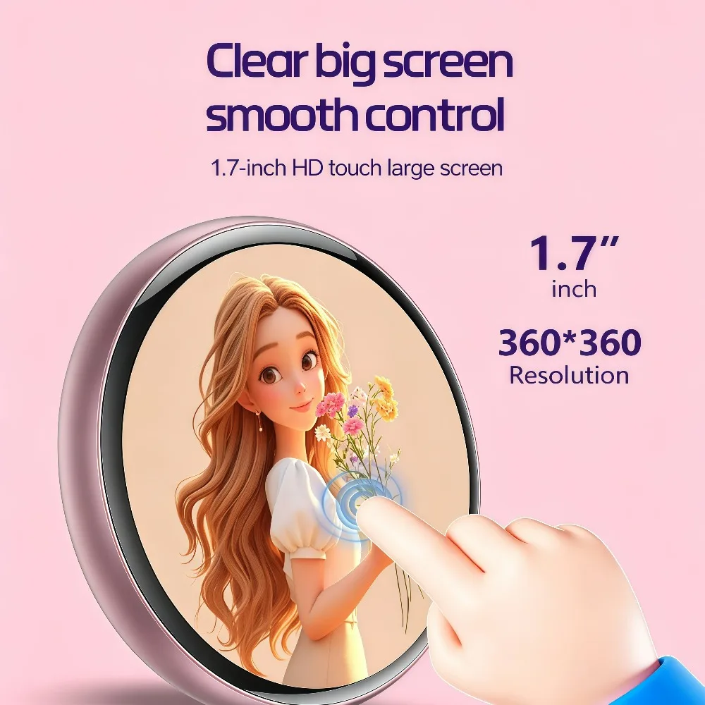 Pixel Digital Badge Anime Pin with Audio, Electronic Smart E-Badge for Video with Sound,Touch Screen Photo Display for Backpacks