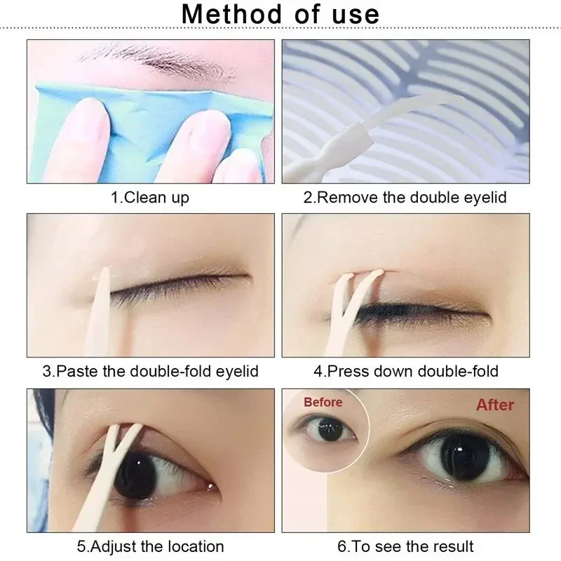 240 ชิ้น/ล็อต Double Fold เทปตาสติกเกอร์ลูกไม้ธรรมชาติ Clear Stripe Self-กาว Natural Eye แต่งหน้า Make Up ด้วยเครื่องมือขายส่ง