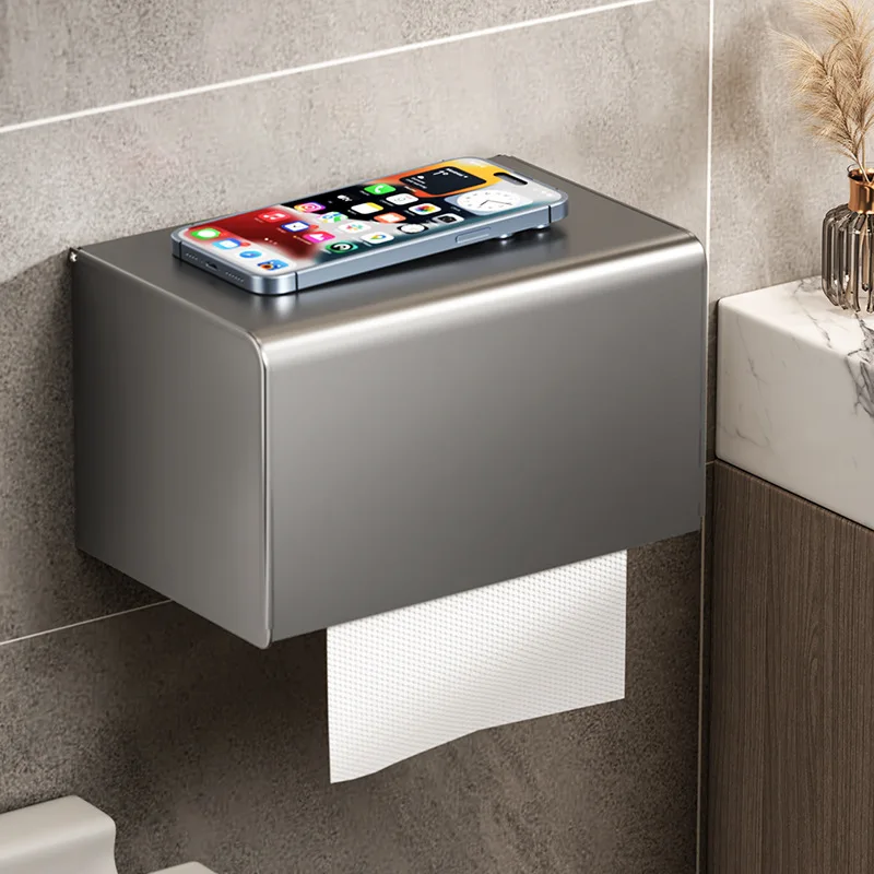 

Bathroom Toilet Paper Box Punch-Toilet Paper Rack Bathroom Waterproof Drawer Scroll Paper Tube Rack Wall-Mounted Storage Ra