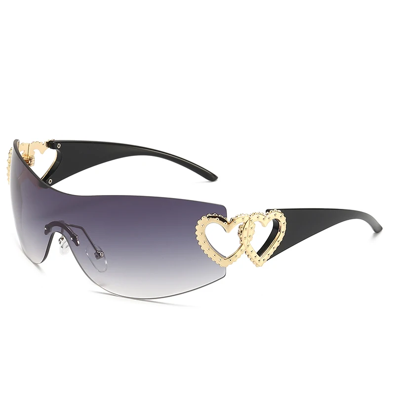 1/2PCS New Love Accessories One-Piece Sunglasses Y2K Internet Celebrity Ins One-Piece Sunglasses 3541