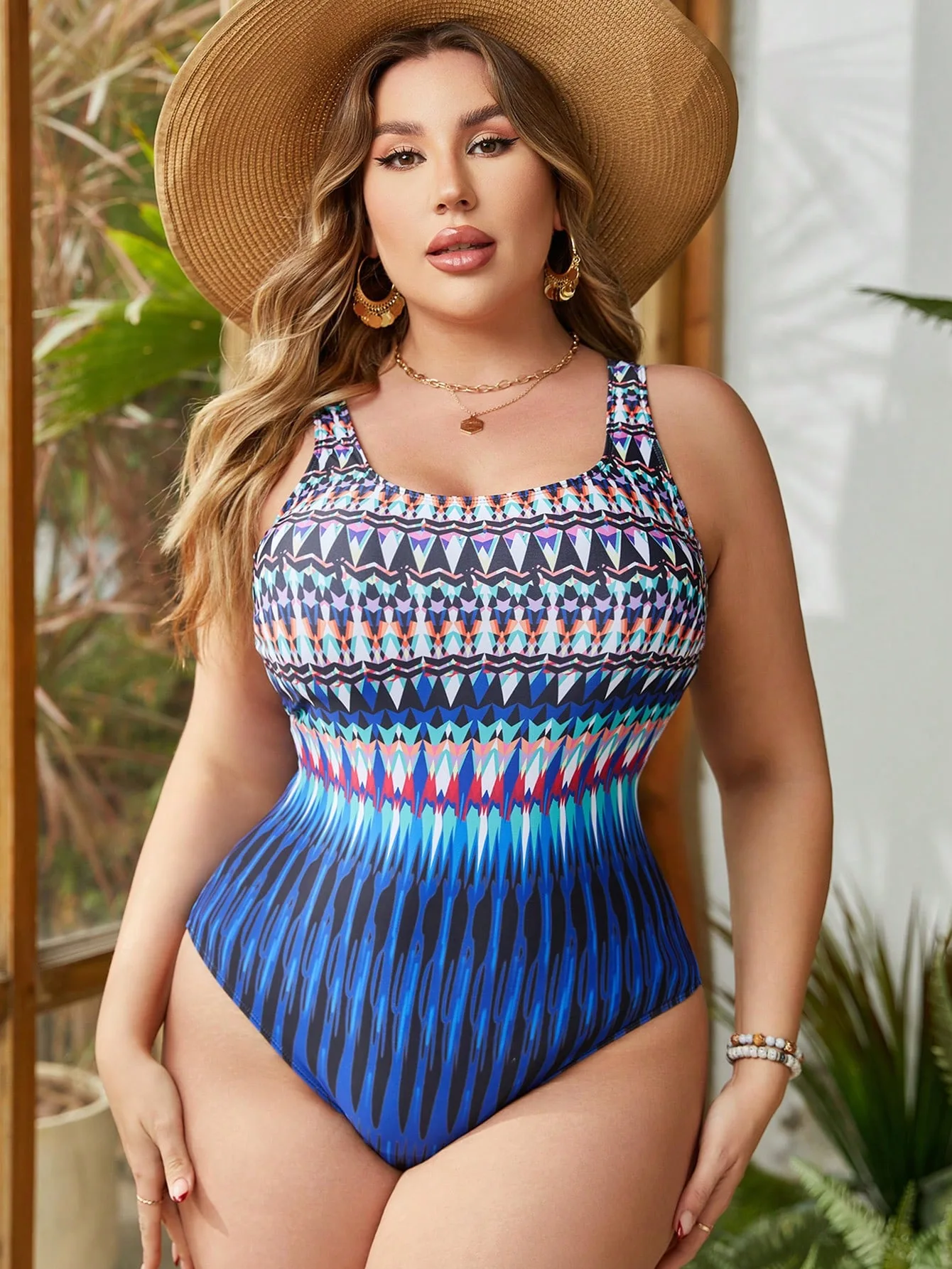 Bañador estampado de una pieza para mujer, traje de baño de talla grande, Monokini de playa Sexy, tendencia 2024