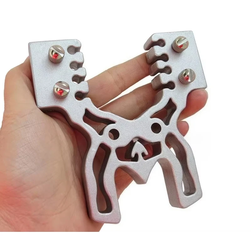 Cat Beast Aluminum Alloy Bow Head Flat Round Dual-use Rubber Band Set Fast Pressure Large Bow Head Outdoor Slingshot Frame
