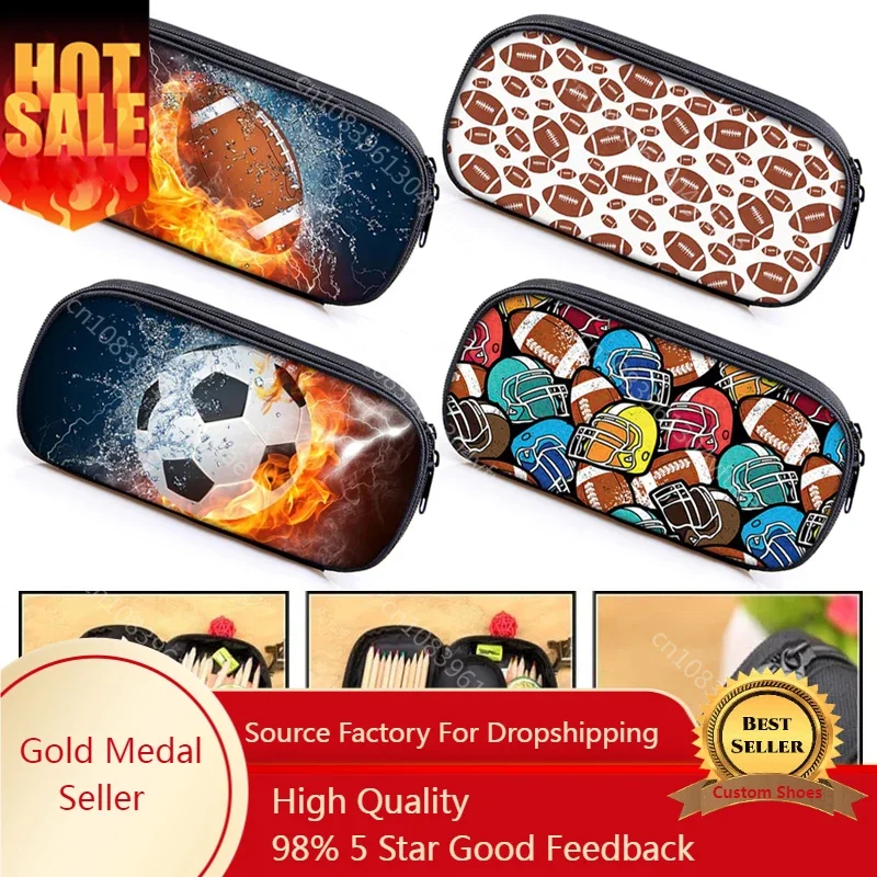 

Football Soccer Basketball Baseball Print Cosmetic Case Pencil Bag Teenager Stationary Storage Bags Pencil Box School Supplies