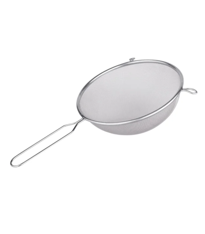 Tradineur-mesh stainless steel strainer with double support, 20 cm in diameter and 8 cm high. Reali drainer