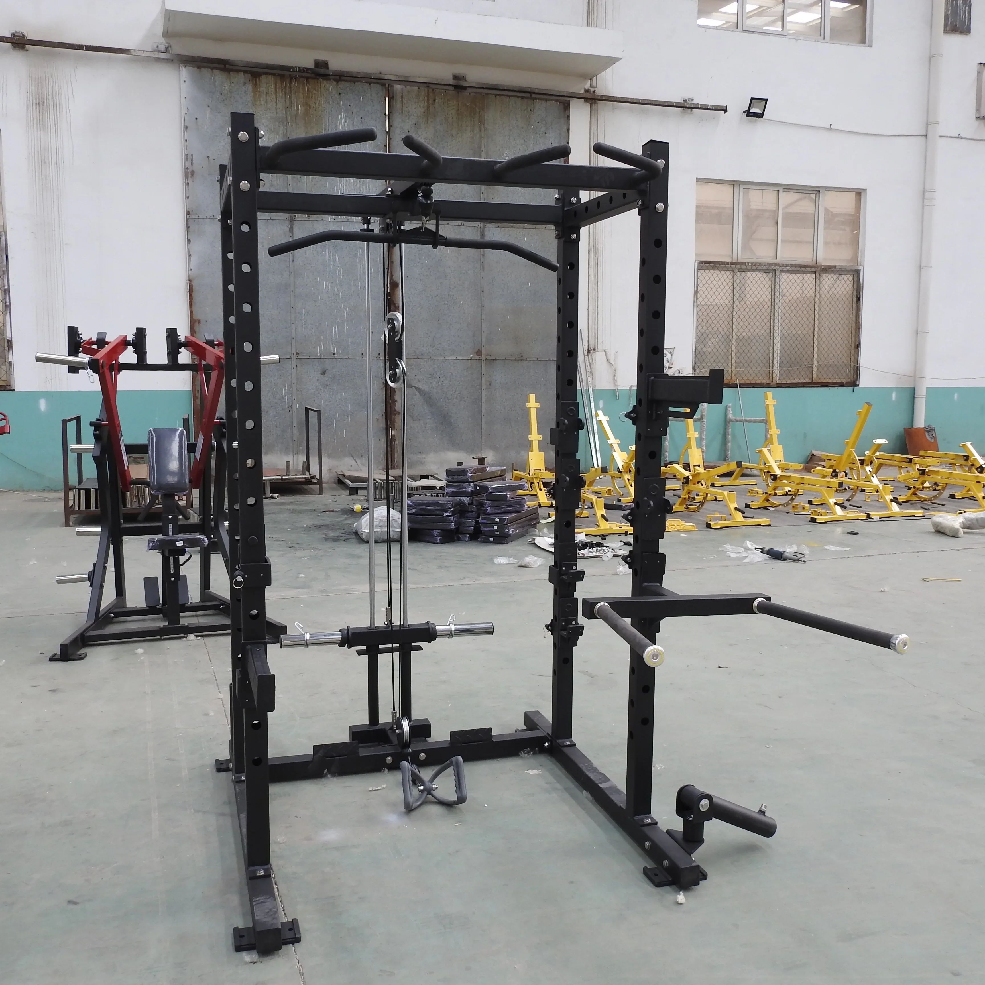 Multi Function Fitness Gym Equipment Home Use Power Half Squat Rack Customized Steel Logo Muscle Power Rack