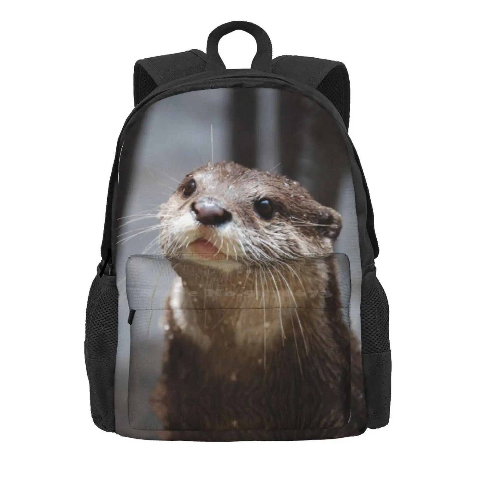 The Cutest Otter Ever Hot Sale Schoolbag Backpack Fashion Bags Animal Aw Cute Fun Grey Otter Please Whiskers